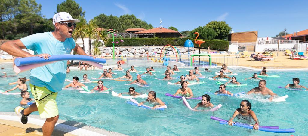 Aquafitness au camping Mimizan Plage